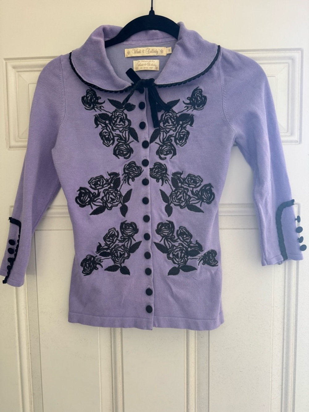 Wheels and DollBaby Dita Von Teese cardigan in lavender purple